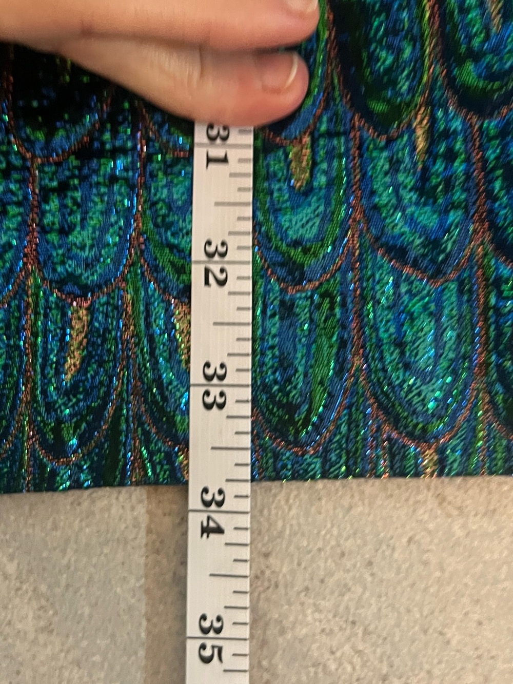 NWT Pomander Place by Tuckernuck Metallic Jacquard Peacock Shift Dress Size XS - Picture 9 of 9